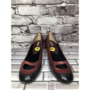 Max Studio Burgundy Red Leather MaryJane Strap High Heels Women’s Sz 9M US/40EU